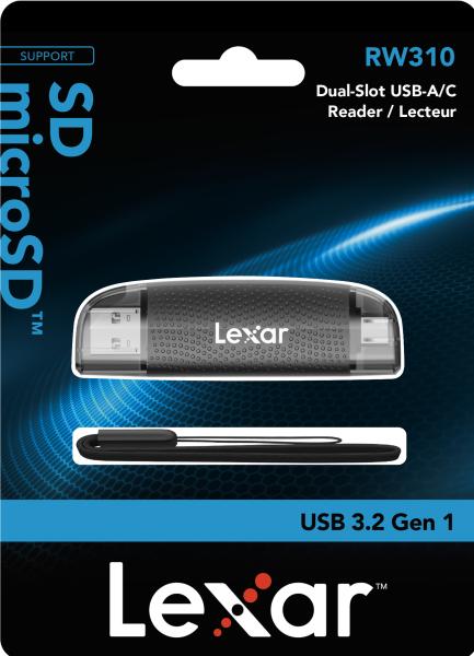 Produktbild Lexar RW310X - Lecteur SD / Micro SD - USB 3.2 + Type C (USB 3.2, USB-C)