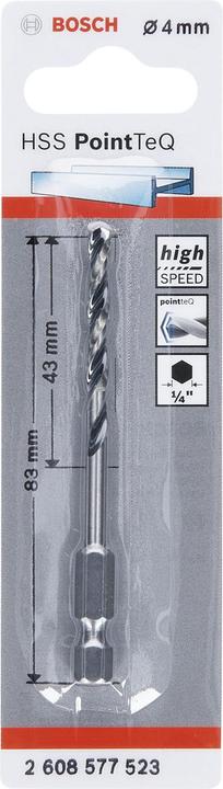 Actual product image Bosch Professional Zubehör HSS PointTeQ hexagonal drill bit 4.0 mm (4 mm)