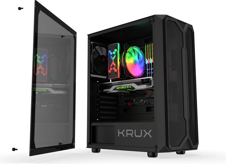 Produktbild Krux Odys Case (KRX0097) Black (ATX, mATX)