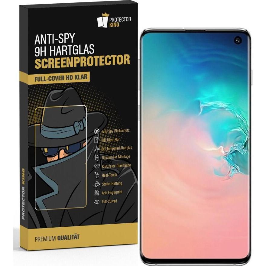 Protectorking 1x Echtes Tempered 9H Panzerhartglas Blickschutz (6 Stück, Samsung Galaxy S10), Smartphone Schutzfolie