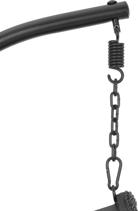 Produktbild Uniprodo Outdoor-Hängesessel mit Gestell Hängesessel Garten faltbar schwarz/grau 150 kg (150 kg)