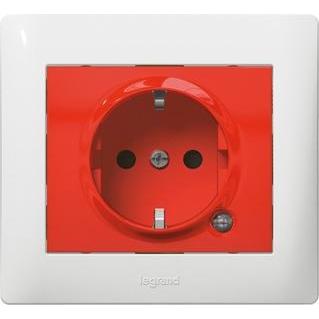Legrand, Steckdose, Steckdose (SK) erhöhter Berührungsschutz beleuchtet Galea rot 771046