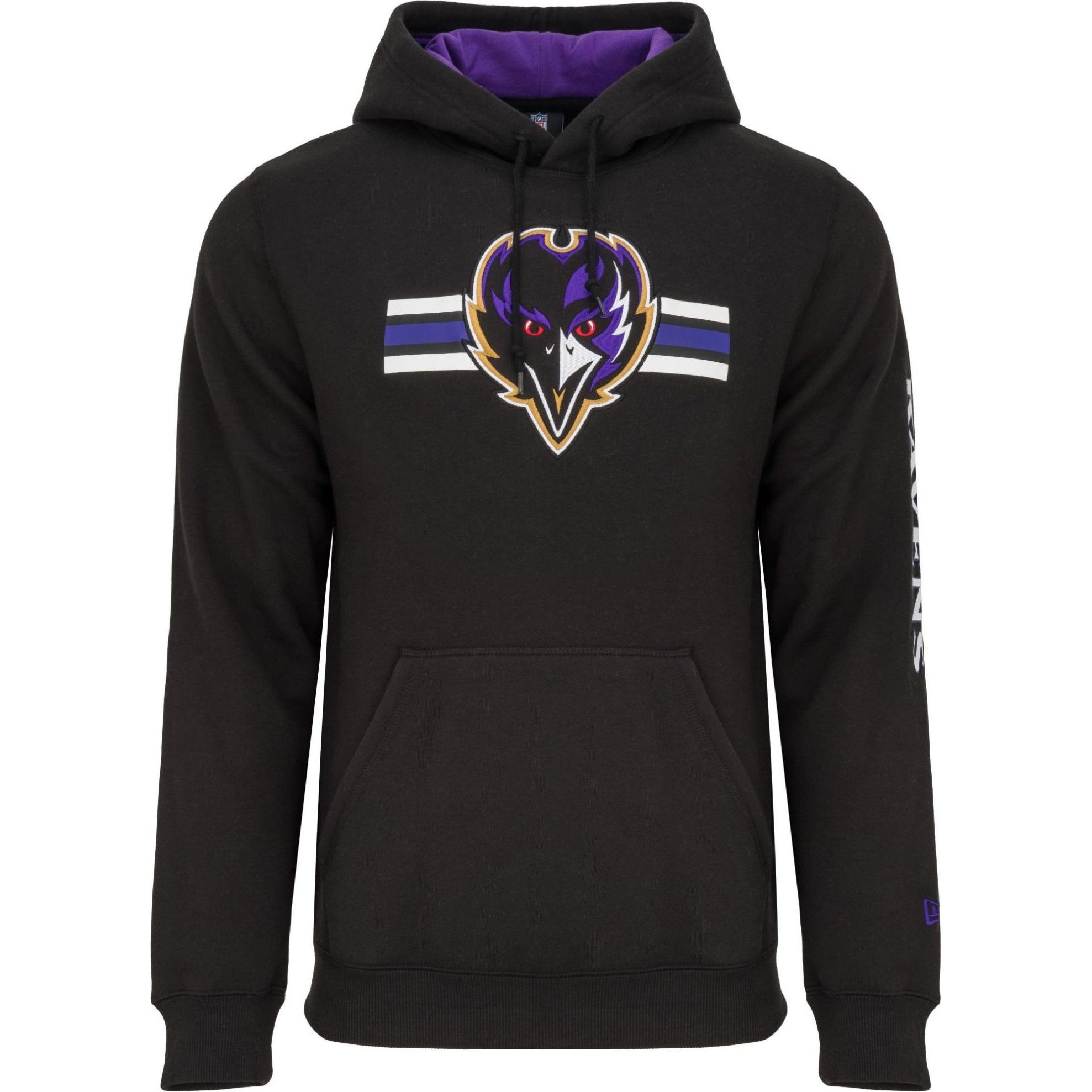 New Era, Herren, Pullover, Fleece Hoody - NFL SIDELINE Baltimore Ravens - XL, Schwarz, (XL)