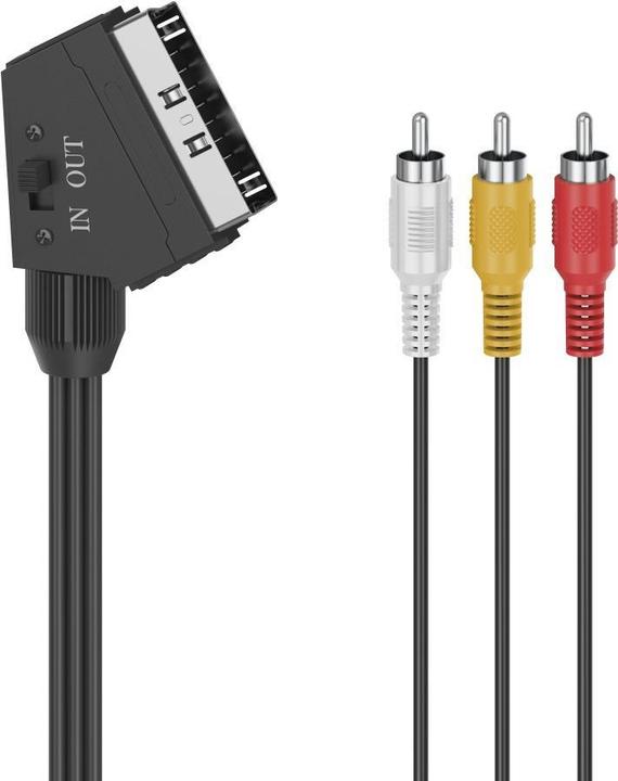 Actual product image Hama Video cable, scart plug - 3 cinch plug (video/stereo), 1.5 m (1.50 m, Cinch)