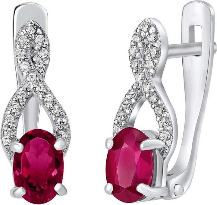 Produktbild Silvego Silver earrings with synthetic ruby GRACE QRE03R