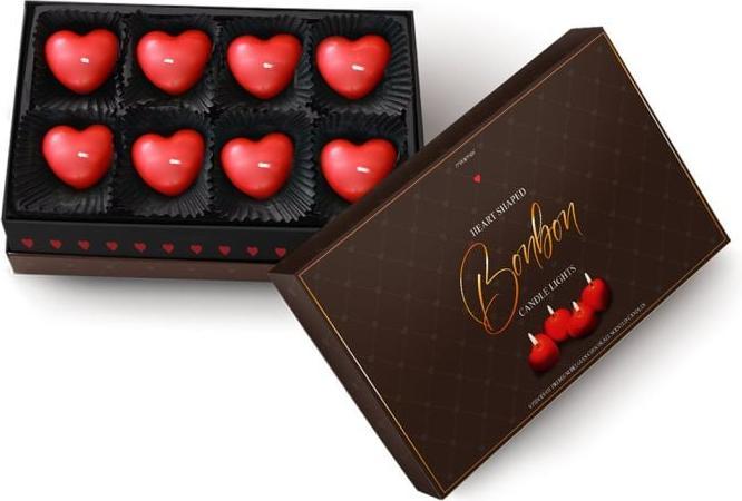 Image du produit Mikamax Bougie bonbon en forme de coeur (8 pcs)