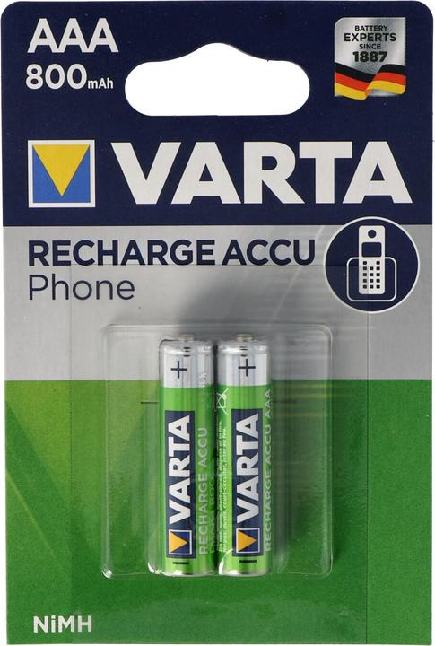Image du produit Varta Recharger le téléphone d'Accu (2 pcs, AAA, 800 mAh)
