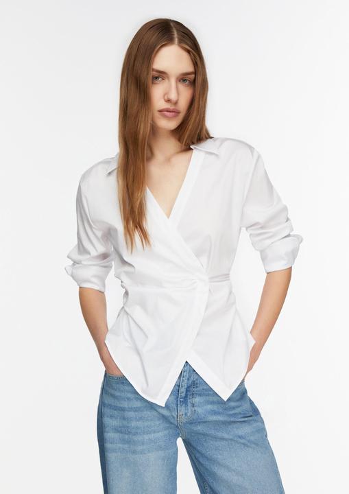Immagine prodotto Comma Feminine Baumwoll-Satin-Stretch-Bluse mit Druckknopfverschluss (42)