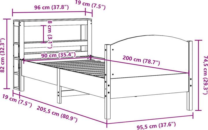 Produktbild vidaXL Bettgestell (90 x 200 cm)