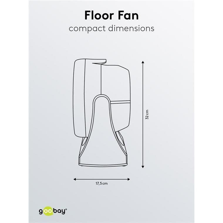 Thumbnail - Goobay 22,90cm (9") Bodenventilator, Ventilator, Schwarz