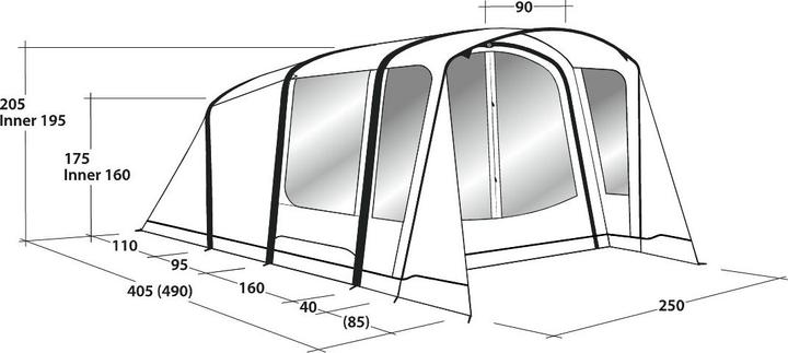 Actual product image Outwell Elmdale 3PA (Tunnel tent, 21.30 kg, 3 persons)