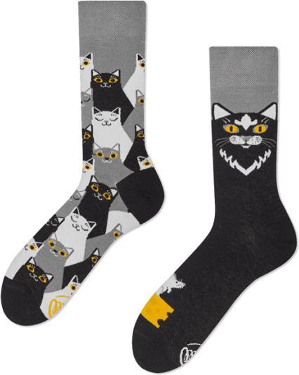 Actual product image Many Mornings Black Cat Socks - (Single pack, 39 - 42)