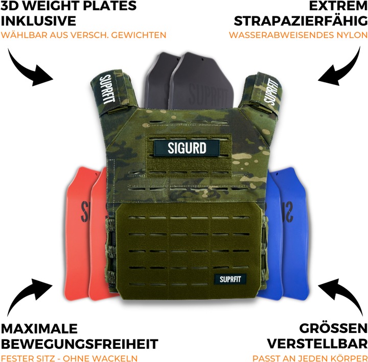 Actual product image Suprfit Sigurd 3D Weight Vest (2 x 6.2 kg)