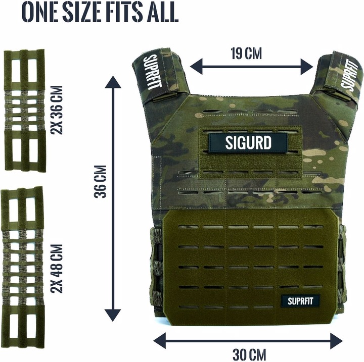 Actual product image Suprfit Sigurd 3D Weight Vest (2 x 6.2 kg)
