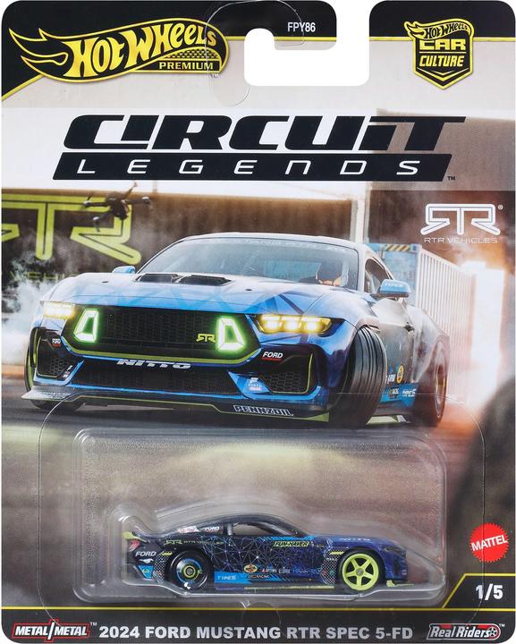 Actual product image Hot Wheels Premium Car Culture Circuit Legends RTR Mustang Drift Sammel-Spielzeugauto im Massstab 1:6