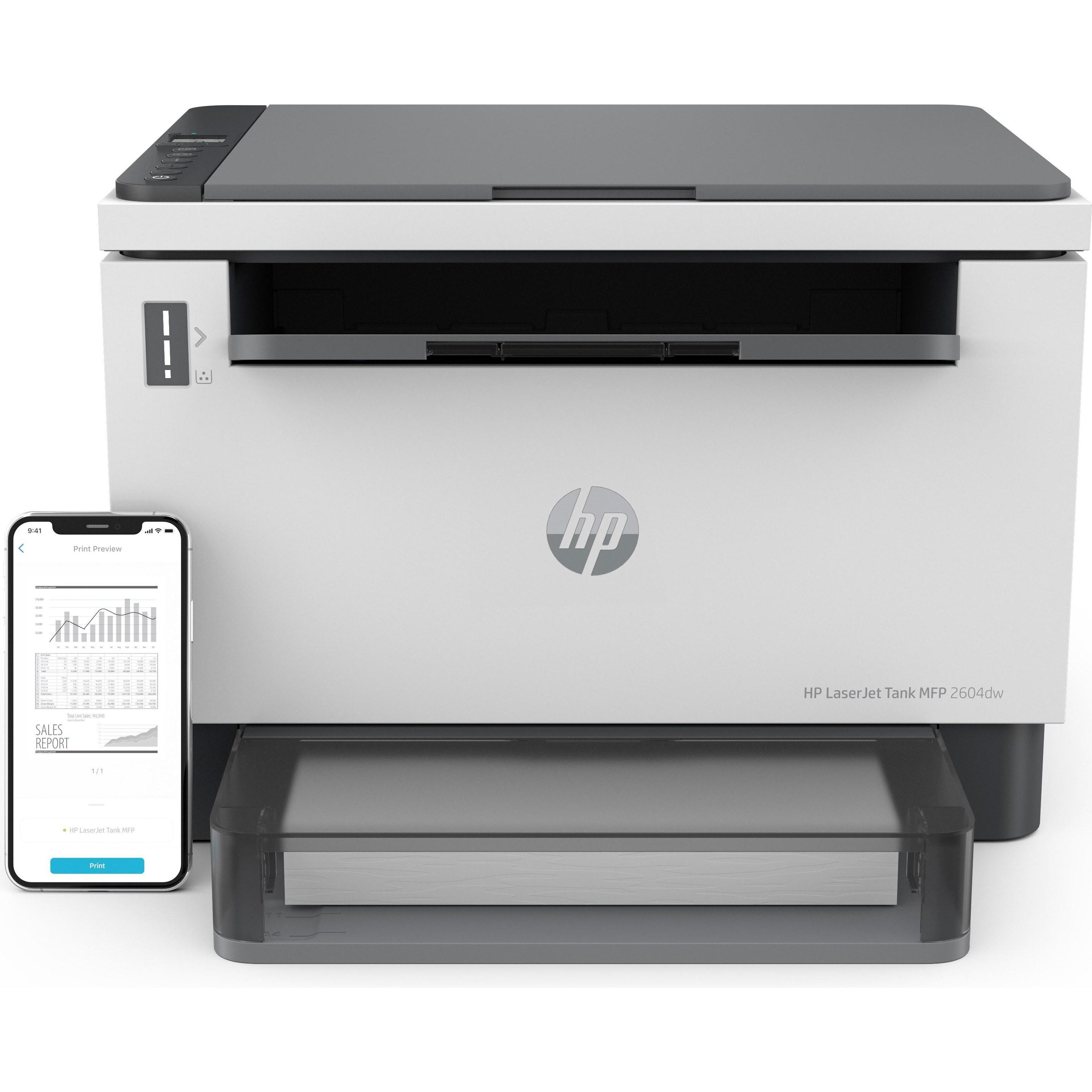 HP LaserJet Tank MFP 2604dw (Laser, Schwarz-Weiss), Drucker, Schwarz, Weiss