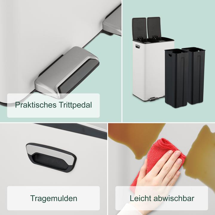 Produktbild Relaxdays Mülleimer Küche 2x 30 Liter (60 l)