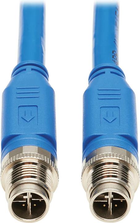 Image du produit Eaton M12 X-Code Cat6a 10G F/UTP CMR-LP Shielded Ethernet Cable M/M IP68 PoE Blue 5m 16.4 (U/FTP, CAT6a, 5 m)