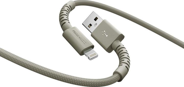 Image du produit Fresh'N Rebel Fresh 'n Rebel USB-A zu Lightning silicone geflochtenes Kabel "FlexWave" 2m, Dried Green (2 m, 30 W)