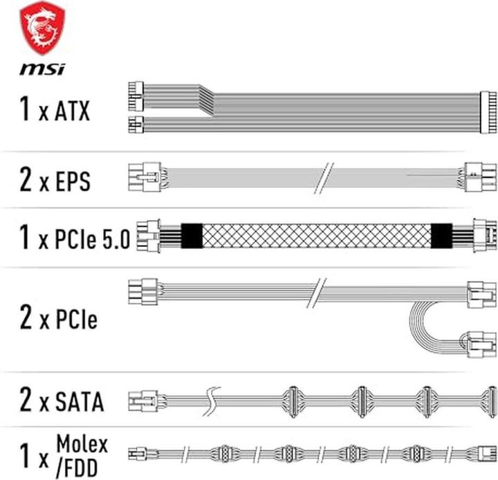 Actual product image MSI MAG A850GL PCIE5 (850 W)