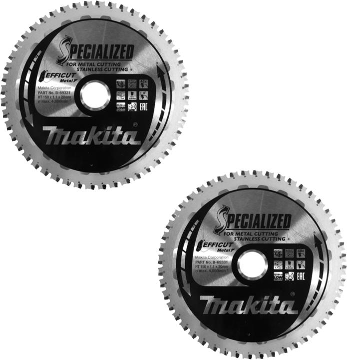 Produktbild Makita MCCS15048E SPECIALIZED EFFICUT Sägeblatt 150 x 20 x 1,1 mm 2 Stk. ( 2x B-69331 ) 48 Zähne für