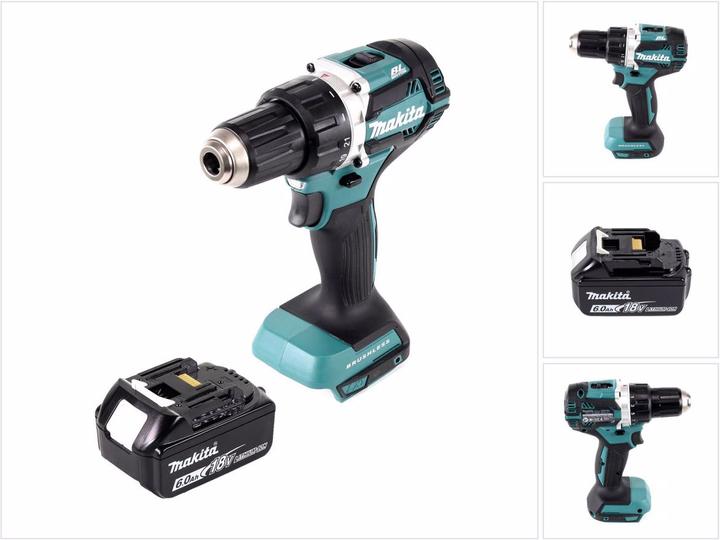 Produktbild Makita DDF 484 G1 Akku Bohrschrauber Brushless 18 V 54 Nm + 1x Akku 6,0 Ah - ohne Ladegerät (Akkubetrieb)