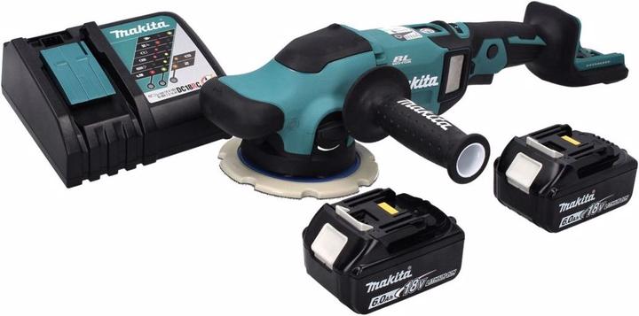 Actual product image Makita DPO 600 RG Battery Eccentric Polisher 18 V 150 mm XPT Brushless + 2x Battery 6.0 Ah + Charger (Eccentric polisher)