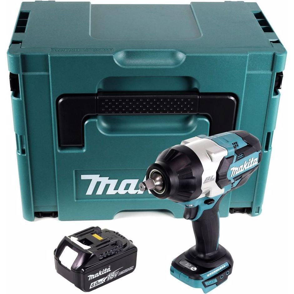 Thumbnail - Makita, Bohrmaschine + Akkuschrauber, DTW 1002 G1J Akku Schlagschrauber 18 V 1000 Nm 1/2“ Brushless + 1x Akku 6,0 Ah + M...