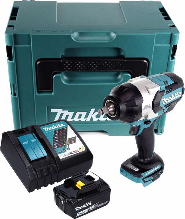 Image du produit Makita DTW 1002 RG1J Clé à choc sans fil 18 V 1000 Nm 1/2" Brushless + 1x batterie 6,0 Ah + chargeur +
