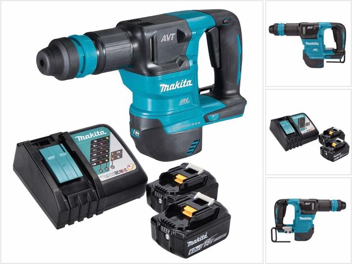 Produktbild Makita DHK 180 RG Akku Meisselhammer 18 V 3,1 J SDS Plus Brushless + 2x Akku 6,0 Ah + Ladegerät (Akkubetrieb, 18 V)