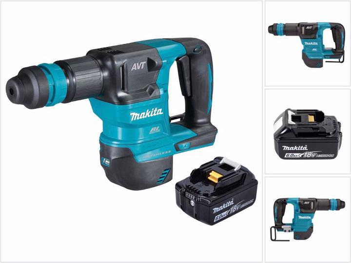 Makita DHK 180 G1 Battery chisel hammer 18 V 3.1 J SDS Plus Brushless + 1x battery 6.0 Ah - without charger (Rechargeable battery operated, 18 V)