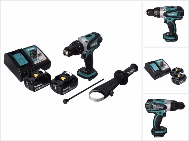 Actual product image Makita DHP 458 RF Battery impact drill 18 V 91 Nm + 2x battery 3.0 Ah + charger (Rechargeable battery operated)