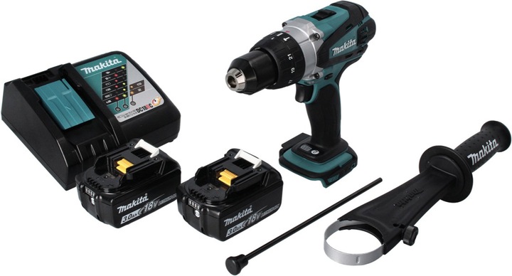 Actual product image Makita DHP 458 RF Battery impact drill 18 V 91 Nm + 2x battery 3.0 Ah + charger (Rechargeable battery operated)