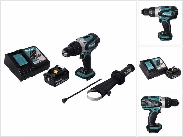 Produktbild Makita DHP 458 RF1 Akku Schlagbohrschrauber 18 V 91 Nm + 1x Akku 3,0 Ah + Ladegerät (Akkubetrieb)