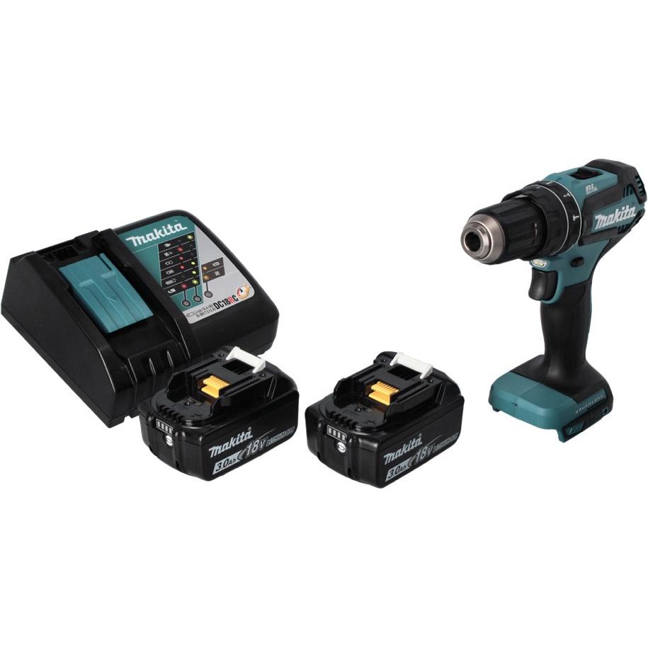 Thumbnail - Makita, Bohrmaschine + Akkuschrauber, DHP 485 RF Akku Schlagbohrschrauber 18 V 50 Nm Brushless + 2x Akku 3,0 Ah + Ladege...