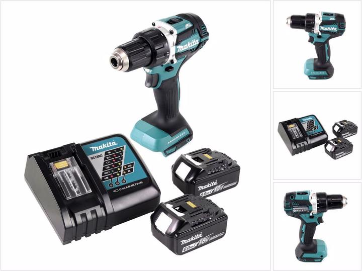 Actual product image Makita DDF 484 RG cordless drill driver Brushless 18 V 54 Nm + 2x battery 6.0 Ah + charger (Rechargeable battery operated)
