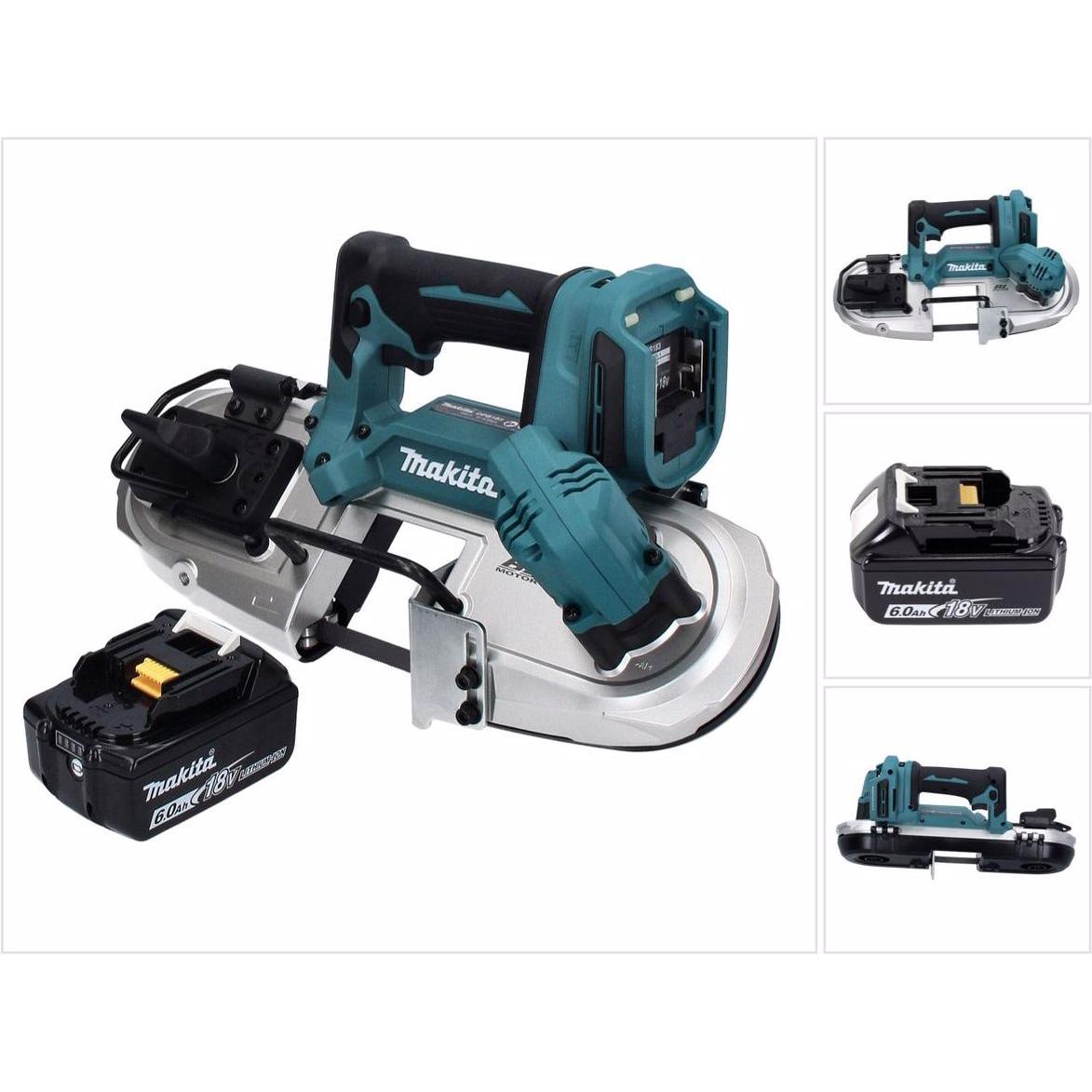 Makita, Dekupiersäge + Bandsäge, DPB 183 G1 Akku Bandsäge 18 V 66 mm Brushless + 1x Akku 6,0 Ah - ohne Ladegerät