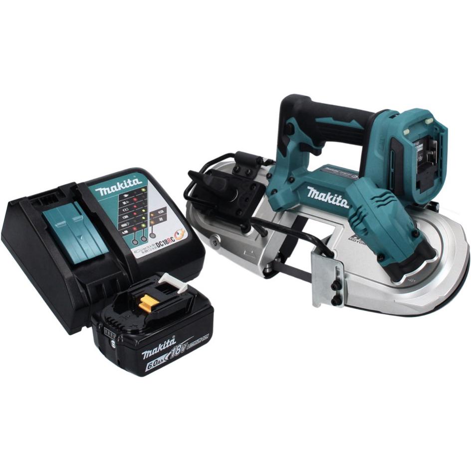 Thumbnail - Makita, Dekupiersäge + Bandsäge, DPB 183 RG1 Akku Bandsäge 18 V 66 mm Brushless + 1x Akku 6,0 Ah + Ladegerät