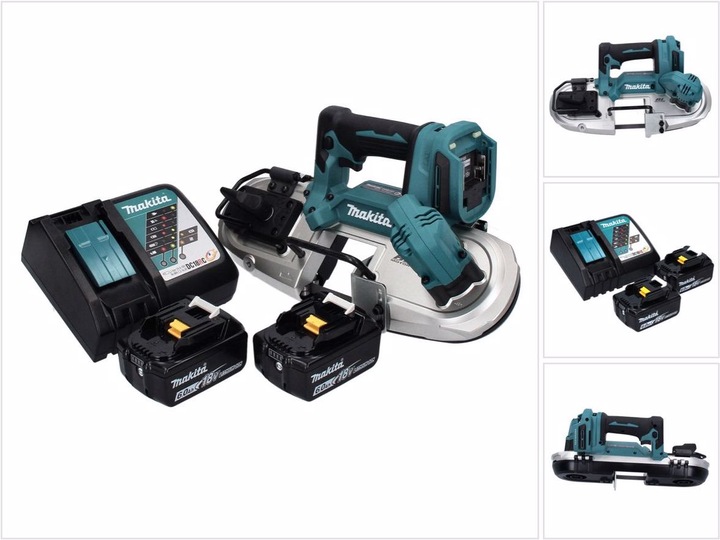 Makita DPB 183 RG Akku Bandsäge 18 V 66 mm Brushless + 2x Akku 6,0 Ah + Ladegerät
