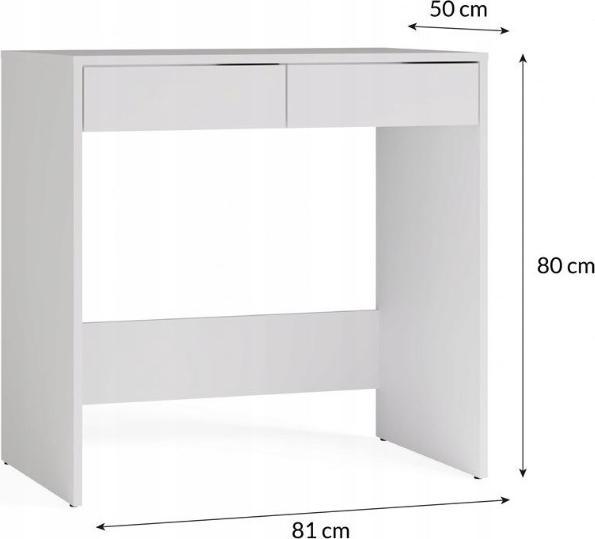 Image du produit Topeshop Schreibtisch MARINA 2S Weiss (81 x 50 x 80 cm)