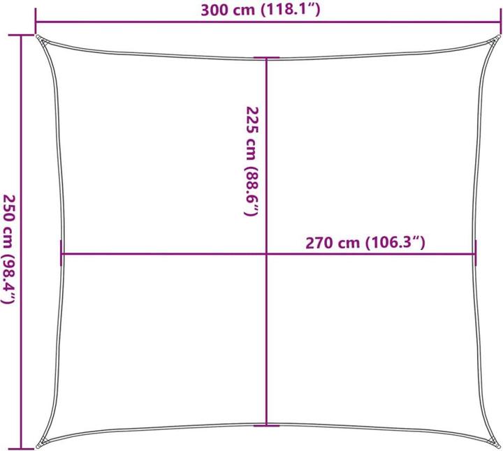 Actual product image vidaXL Sonnensegel (250 x 300 cm)