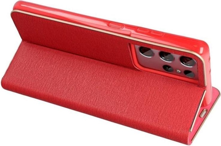 Produktbild Forcell Book case OEM LUNA Book Gold for SAMSUNG A13 5G / A04S red (Samsung Galaxy A13 5G, Samsung Galaxy A04S)