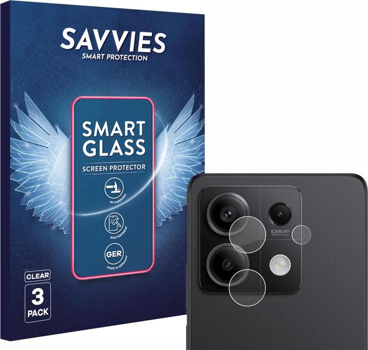 Produktbild Savvies Panzer Schutzglas für Xiaomi Redmi Note 13 Pro 5G (NUR Kameraschutz) Schutzfolie Displayschutz (3 Stk., Xiaomi Redmi Note 13 Pro 5G)