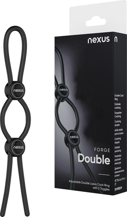 Produktbild Nexus Forge Doppelter verstellbarer Penisring Schwarz (4 cm)