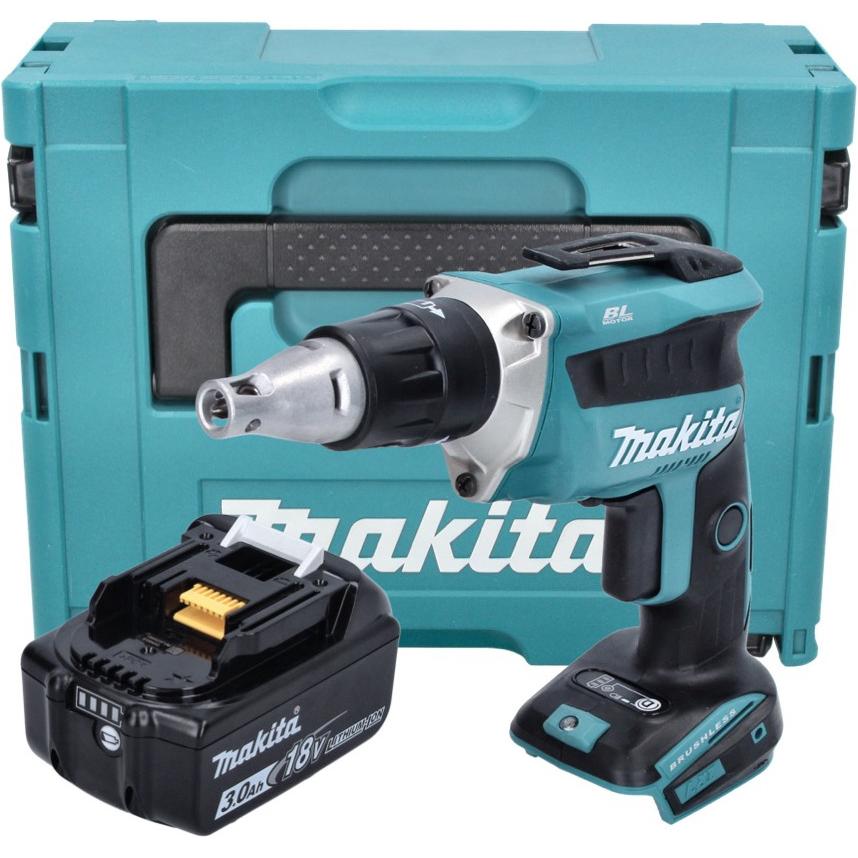 Thumbnail - Makita, Bohrmaschine + Akkuschrauber, DFS 452 F1J Akku Schnellbauschrauber 18 V Brushless + 1x Akku 3,0 Ah + Makpac - oh...