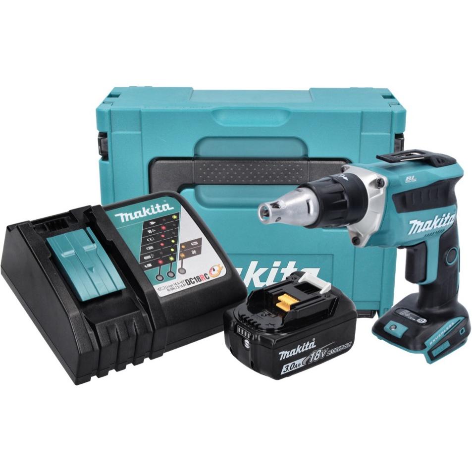 Thumbnail - Makita, Bohrmaschine + Akkuschrauber, DFS 452 RF1J Akku Schnellbauschrauber 18 V Brushless + 1x Akku 3,0 Ah + Ladegerät ...