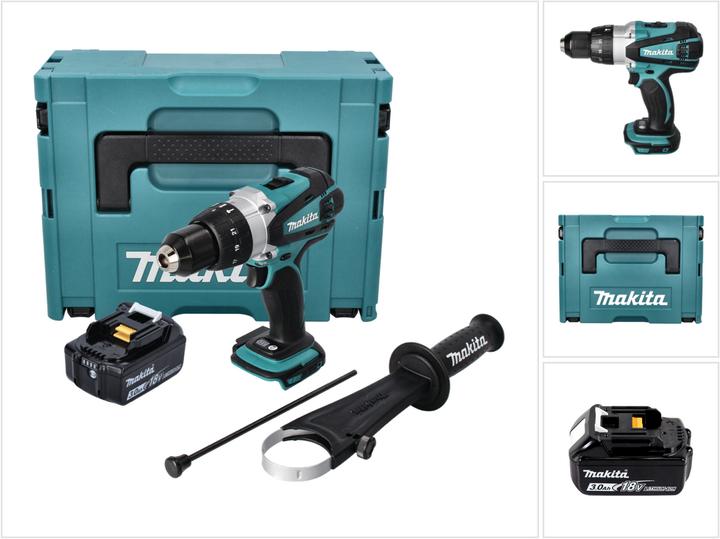 Produktbild Makita DHP 458 F1J Akku Schlagbohrschrauber 18 V 91 Nm + 1x Akku 3,0 Ah + Makpac - ohne Ladegerät (Akkubetrieb)