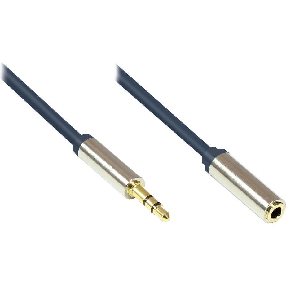 Good Connections Audio Anschlusskabel High-Quality 3,5mm, Klinkenstecker an Klinkenbuchse Vollmetallgehäuse, dunkelbl (1...