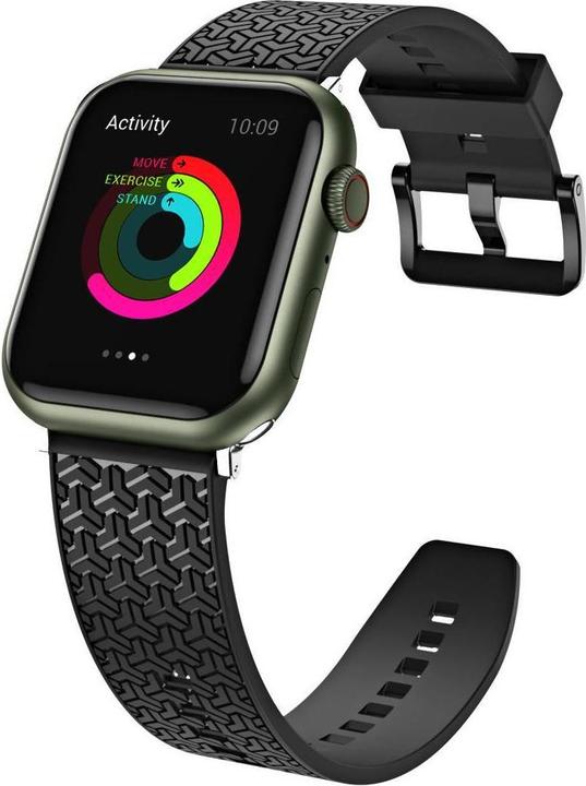 Actual product image Hurtel Watch Strap Y strap for Apple Watch 7 / SE (41/40 / 38mm) band watchband black (38 mm, 40 mm, 41 mm, TPU)