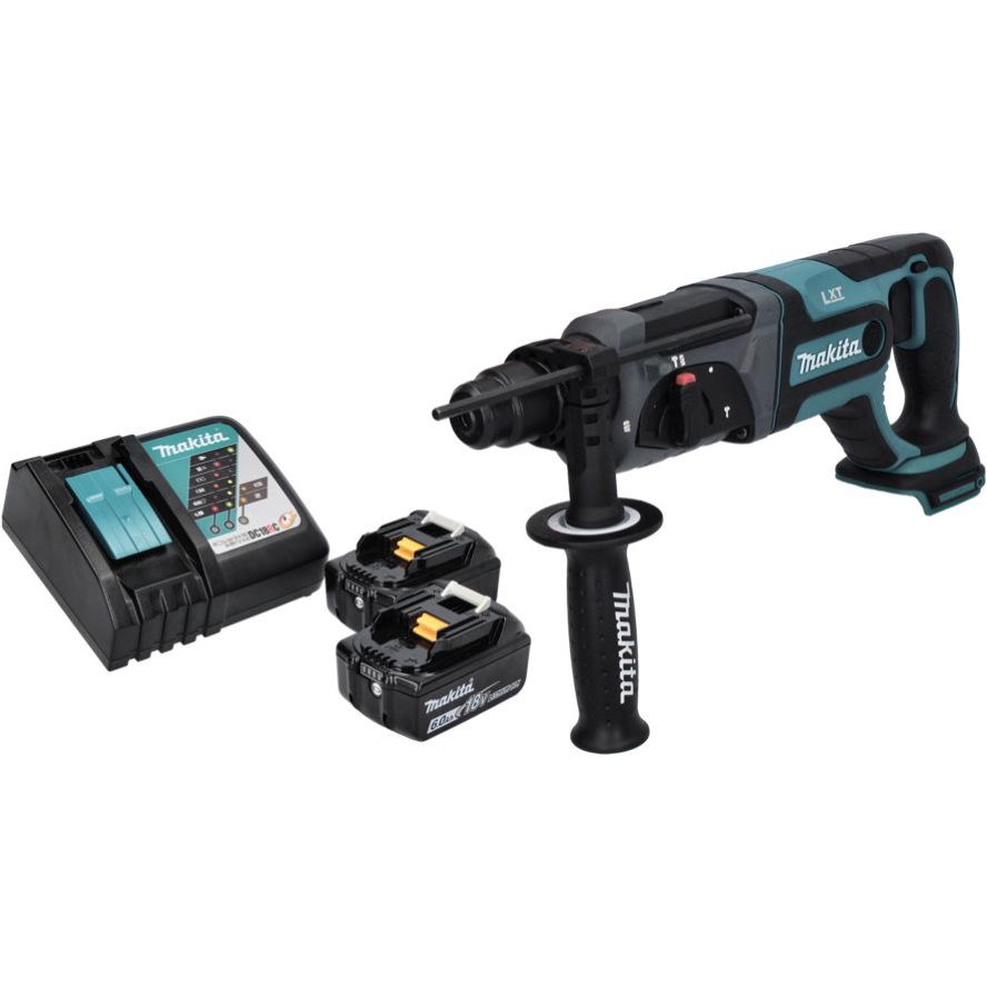Thumbnail - Makita, Bohrmaschine + Akkuschrauber, DHR 241 RG Akku Bohrhammer 18 V 2,0 J SDS plus + 2x Akku 6,0 Ah + Ladegerät (Akkub...